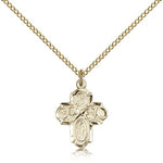4 Way Cross Pendant, Gold Filled - Gold-tone