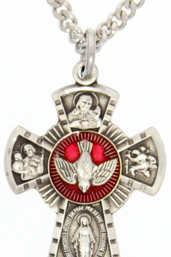 Women's 4 Way Necklace with Red Enamel
