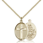 Navy Cross Pendant, Gold Filled - Gold-tone
