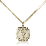 St. Florian Medal, Gold Filled - Gold-tone