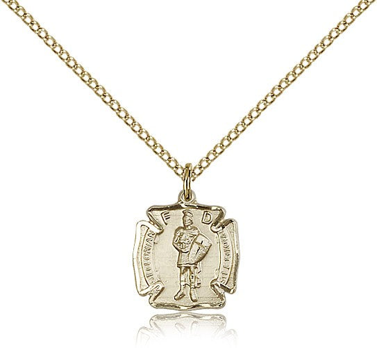 St. Florian Medal, Gold Filled - Gold-tone