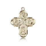Franciscan 4 Way Cross Pendant, 14 Karat Gold - 14 KT Yellow Gold