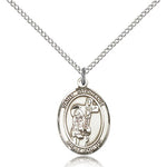 St. Stephanie Medal, Sterling Silver, Medium - 18&quot; 1.2mm Sterling Silver Chain + Clasp