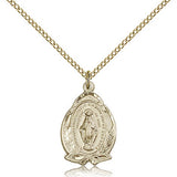 Miraculous Medal, Gold Filled - Gold-tone