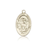 St. Michael the Archangel Medal, 14 Karat Gold - 14 KT Yellow Gold