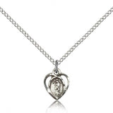 Our Lady of La Salette Medal, Sterling Silver - 18&quot; 1.2mm Sterling Silver Chain + Clasp
