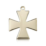 Surfer Cross Pendant, 14 Karat Gold - 14 KT Yellow Gold
