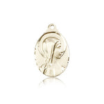 Sorrowful Mother Medal, 14 Karat Gold - 14 KT Yellow Gold