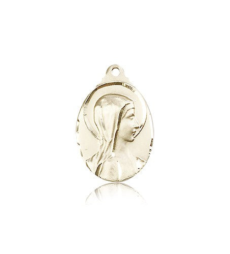 Sorrowful Mother Medal, 14 Karat Gold - 14 KT Yellow Gold