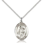 St. Nicholas Medal, Sterling Silver, Medium - 18&quot; 1.2mm Sterling Silver Chain + Clasp