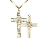 Women's 14 Karat Gold Filled St. Benedict Crucifix Pendant - Gold-tone