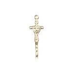 Papal Crucifix Pendant, 14 Karat Gold - 14 KT Yellow Gold