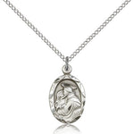 St. Anthony of Padua Medal, Sterling Silver - 18&quot; 1.2mm Sterling Silver Chain + Clasp