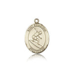St. Sebastian Surfing Medal, 14 Karat Gold, Medium - 14 KT Yellow Gold