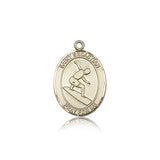 St. Sebastian Surfing Medal, 14 Karat Gold, Medium - 14 KT Yellow Gold