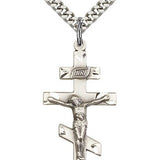 St. Andrew Medal, Sterling Silver - 24&quot; 2.4mm Rhodium Plate Endless Chain