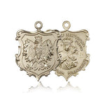 Our Lady of Czestochowa English Falcon Medal, 14 Karat Gold - 14 KT Yellow Gold