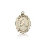 St. Sebastian Ice Hockey Medal, 14 Karat Gold, Medium - 14 KT Yellow Gold