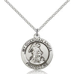 Guardian Angel Medal, Sterling Silver - Sterling Silver