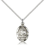 St. Raphael Medal, Sterling Silver - 18&quot; 1.2mm Sterling Silver Chain + Clasp