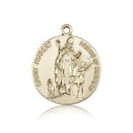 St. Hubert of Liege Medal, 14 Karat Gold - 14 KT Yellow Gold