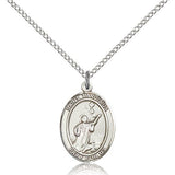 St. Tarcisius Medal, Sterling Silver, Medium - 18&quot; 1.2mm Sterling Silver Chain + Clasp