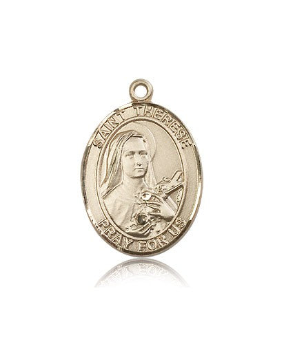 St. Therese of Lisieux Medal, 14 Karat Gold, Large - 14 KT Yellow Gold