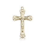 Crucifix Pendant, 14 Karat Gold - 14 KT Yellow Gold