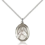 St. Olivia Medal, Sterling Silver, Medium - 18&quot; 1.2mm Sterling Silver Chain + Clasp