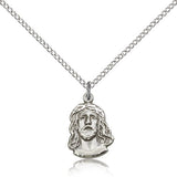 Ecce Homo Medal, Sterling Silver - 18&quot; 1.2mm Sterling Silver Chain + Clasp