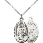 St. Peregrine Medal, Sterling Silver - 18&quot; 1.2mm Sterling Silver Chain + Clasp