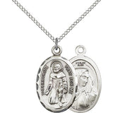 St. Peregrine Medal, Sterling Silver - 18&quot; 1.2mm Sterling Silver Chain + Clasp