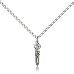 Menorah Star Fish Medal, Sterling Silver - 18&quot; 1.2mm Sterling Silver Chain + Clasp