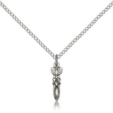 Menorah Star Fish Medal, Sterling Silver - 18&quot; 1.2mm Sterling Silver Chain + Clasp
