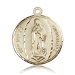 Our Lady of Guadalupe Medal, 14 Karat Gold - 14 KT Yellow Gold