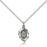 St. Christopher Medal, Sterling Silver - 18&quot; 1.2mm Sterling Silver Chain + Clasp