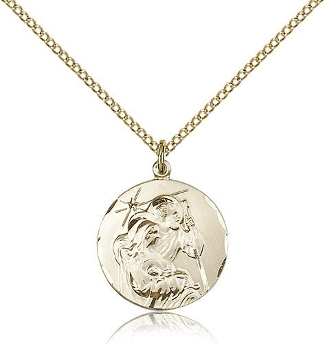 Holy Family Medal, Gold Filled - Gold-tone