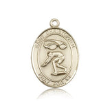 St. Christopher Swimming Medal, 14 Karat Gold, Large - 14 KT Yellow Gold