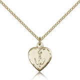 Heart Confirmation Medal, Gold Filled - Gold-tone