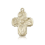 4 Way Cross Pendant, 14 Karat Gold - 14 KT Yellow Gold