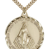 Miraculous Medal, Gold Filled - 24&quot; 2.4mm Gold Plated Endless Chain