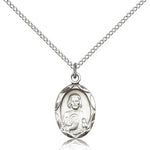 St. Jude Medal, Sterling Silver - 18&quot; 1.2mm Sterling Silver Chain + Clasp