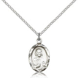 St. Jude Medal, Sterling Silver - 18&quot; 1.2mm Sterling Silver Chain + Clasp