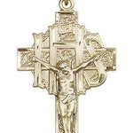 Crucifix Pendant, Gold Filled - 24&quot; 2.4mm Gold Plated Endless Chain