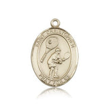 St. Christopher Tennis Medal, 14 Karat Gold, Large - 14 KT Yellow Gold