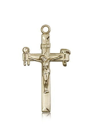 Crucifix Pendant, 14 Karat Gold - 14 KT Yellow Gold