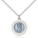 St. Christopher Medal, Sterling Silver - 18&quot; 1.2mm Sterling Silver Chain + Clasp