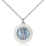 St. Christopher Medal, Sterling Silver - 18&quot; 1.2mm Sterling Silver Chain + Clasp