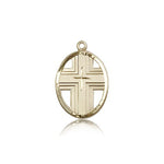 Cross Pendant, 14 Karat Gold - 14 KT Yellow Gold