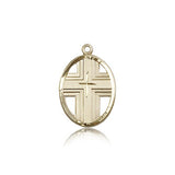 Cross Pendant, 14 Karat Gold - 14 KT Yellow Gold